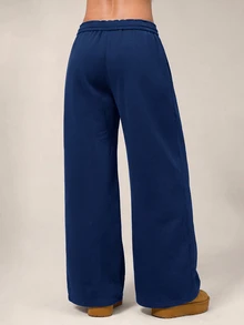 Avantive Women's Drawstring Waist Wide Leg Loose Athletic Pants - Navy Blue - View 5