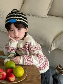 DAZY Baby Boy Snowflake Pattern Casual Daily Outing Cardigan - Multicolor - View 4
