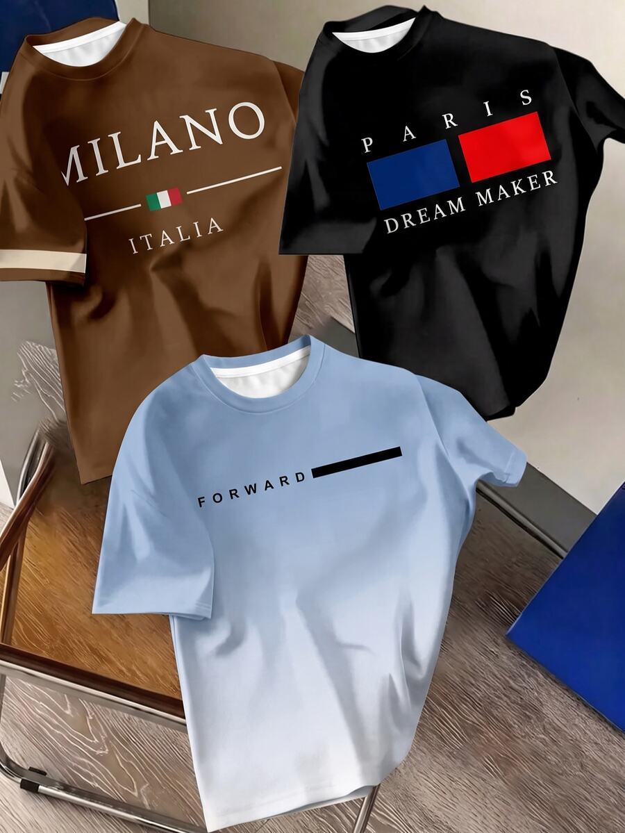Kids 3PCS Tween Boys T-Shirts - Multicolor - View 1