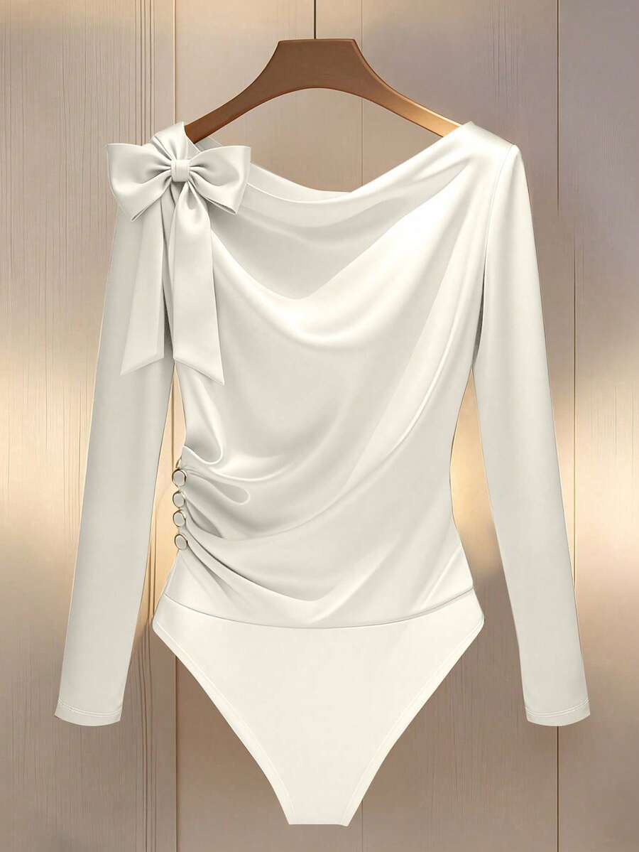 Franclia Fashionable New Minimalist Solid Color Shiny Hooded Long ...