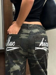 Rivivi Petite 女款時尚休閒字母印花口袋牛仔褲 - 彩色 - 查看 4