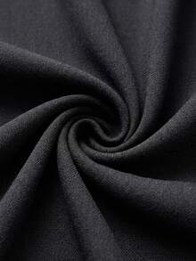 Firerie Plus Size Elegant Black Solid Color Skirt - Suitable For Commuting, Office, Party And Wedding Autumn New Arrival - Multicolor - View 3