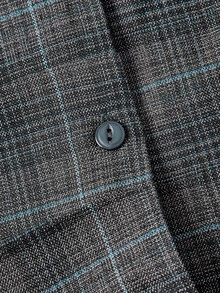 ROMWE Y2K Vestido con estampado a cuadros, botones delanteros y bajo con volantes - Gris - Ver 3