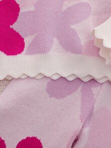 SHEIN 女嬰秋冬花卉提花針織毛衣套裝 - 彩色 - 查看 6