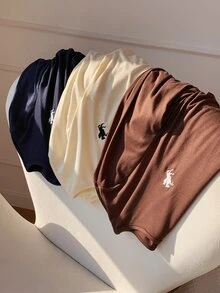 Comfortcana 3件組女款騎士刺繡圓領長袖休閒T恤 - 彩色 - 查看 4
