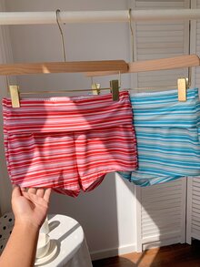 Comfortcana Women's Striped Pattern Fashion Casual Ultra Short Shorts - Multicolor - View 7