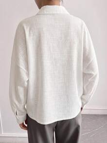 Dazy Tall Women's Loose Fit Turn Collar Casual Urban Shirt - White - View 6