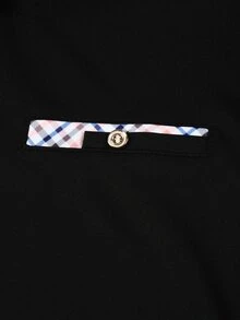 Calvornis 春秋男士長袖 Polo 領襯衫，休閒時尚日常穿著、通勤，適合秋季、正式場合，黑色長袖男士翻領春秋上衣，深色輕奢成熟裝飾輕商務休閒極簡百搭上衣 - 黑色 - 查看 8