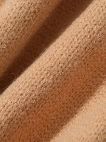 DAZY Women's Solid Color Loose Long Sleeve V-Neck Casual Vacation Korean Style Autumn/Winter Knit Cardigan - Coral Pink - View 8