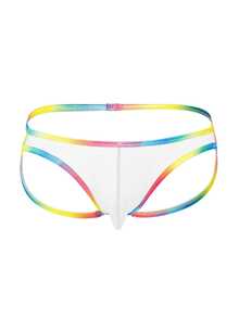 DrisQ DrisQ 1pc Men's Striped Colorblock Sexy Thong Underwear - White - View 4