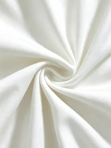 SHEIN Franclia 骷髏玫瑰印花抹胸上衣，萬聖節主題，不對稱下擺，性感修身腰線，女款短版上衣 - 紅白色 - 查看 3