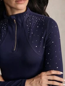 Activina 女款修身長袖馬術上衣 - 藏蓝色 - 查看 7