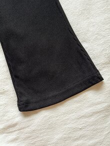 SHEIN Vintaside Kids 3件組幼女背心T恤喇叭褲套裝，可愛甜美粉色白色貓咪圖案，絎縫拉鍊羅紋長袖，生日派對冬季秋季假期穿搭 - 淺粉色 - 查看 9