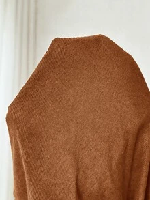 Plussiva بنطلون أوفرول طويل كاجوال يومي بلون موحد للحوامل مقاس كبير - بني فاتح - مشاهدة 7