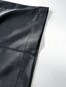 DAZY Men Drapey Black Dress Trousers Single Pleat Wide Leg Pants Retro Old Money Style Spring Fall High Waist Pants Urban Street & Office - Black - View 6
