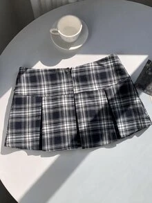 Comfortcana 夏季寬腰帶摺疊百褶細節裙 - 藏蓝色 - 查看 2