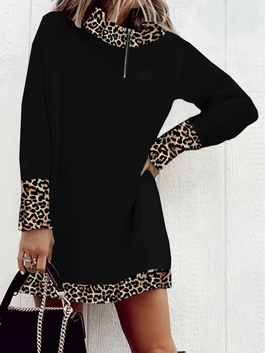 Holdful Holdful Fall Clothes FOR WomenWomen Short Dresses - Black - View 1