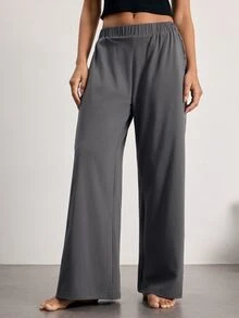 Ocili Women's Casual Loose Lace Patchwork Straight Leg Lounge Pants - Green - View 3