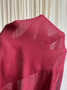 GalTyme Plus Size Women Solid Color Asymmetrical Shoulder Top And Halter Neck Dress Elegant 2 Pieces Set - Burgundy - View 8