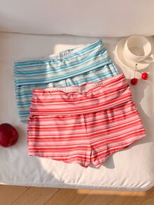 Comfortcana Women's Striped Pattern Fashion Casual Ultra Short Shorts - Multicolor - View 6