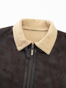 Manfinity Homme Men's Long Sleeve Zip-Up Jacket , Holiday Edition Halloween Christmas New Year's Day, Brown - Coffee Brown - View 6