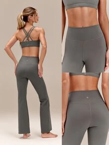 GLOWMODE 28" FeatherFit™ Flared Leggings  Spring Summer - Dark Grey - View 7