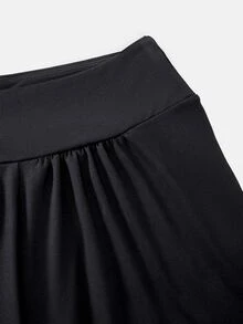 Eassivo Women's Straight Leg Solid Color Sports Pants - Black - View 4
