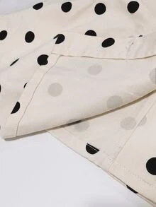 SHEIN MOD Plus Size Women's Polka Dot Print Metal Single-Breasted Sleeveless Denim Top - Multicolor - View 4