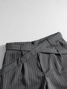 ROMWE MEN بنطلون طويل كاجوال يومي مخطط للرجال - متعدد الألوان - مشاهدة 2