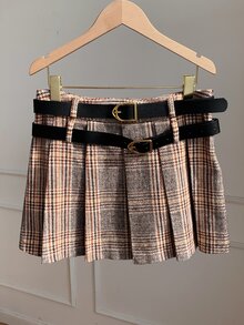 Comfortcana Women's Plaid Fashion Mini Skirt - Brown - View 8