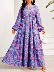 SHEIN Lady 女式長裙 - 紫色 - 查看 4