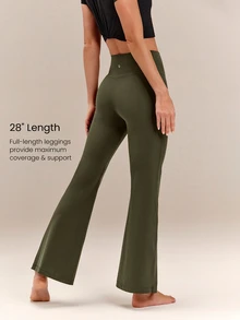 GLOWMODE 28" FeatherFit™ Flared Leggings  Spring Summer - Army Green - View 3