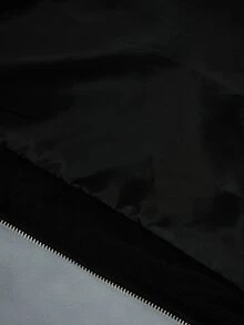 PAVTROS 男士黑灰拼色運動夾克，寬鬆版型白色滾邊立領外套，復古運動風，適合街頭穿搭與都市日常場合 - 深灰色 - 查看 5