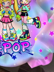 少女休閒可愛卡通女團 K-Pop 超級巨星亮星紮染加厚柔軟舒適衛衣，適合秋冬 - 彩色 - 查看 4