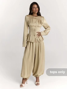 SHEIN BAE Blazer Wanita Warna Polos Kancing Tunggal Lengan Panjang dengan Detail Kerut di Pinggang untuk Aktivitas Komuter - Khaki - View 8