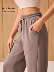 OutZeal Women Sports Brown Pants Casual Work Natural Soft Elastic Waist Straight Leg Active Bottom For Spring Summer - Brown - View 5