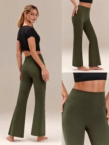 GLOWMODE 28" FeatherFit™ Flared Leggings  Spring Summer - Army Green - View 7