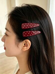 DAZY Women's Korean Style Versatile Polka Dot Fashion Elegant Niche Hair Clip For Flyaways And Bangs - Multicolor - View 5