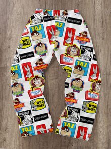 LOONEY TUNES X SHEIN Daypath Men's Drawstring Elastic Waist Cartoon All-Over Print Casual Sweatpants With Dual Pockets - Multicolor - View 2