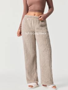 SHAPORA Women's Minimalist Solid Color Comfortable Casual Plush Pajama Pants - Multicolor - View 3
