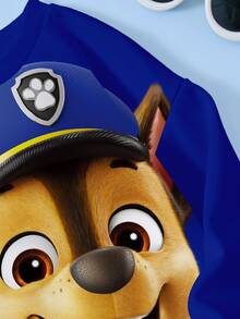 SHEIN | PAW Patrol بلوزة رياضية كاجوال يومية بأكمام طويلة وطبعة كرتونية للأولاد الصغار - أبيض - مشاهدة 5