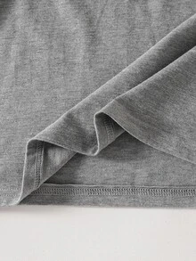 SHEIN Mirajuku 男童拼接長袖 Polo 衫，簡約時尚領口，白色 - 灰色 - 查看 7