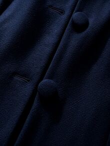 Yalmera Women's Single-Breasted Pocket Solid Color Wool - Royal Blue - View 7