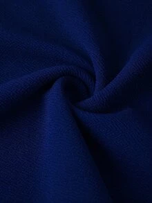 SHEIN Clasi 女款純色圓領優雅長袖洋裝，適合日常通勤穿著 - 寶藍色 - 查看 7
