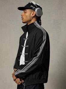 FRESIVO Men's Colorblock Casual Versatile Daily Travel Long Sleeve Jacket - Black - View 5