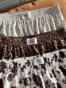 Comfortcana Bộ 3 quần short size lớn màu trơn và họa tiết cành cây, phù hợp mặc hàng ngày, đơn giản đa năng thoải mái - Nhiều màu - Xem 9