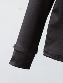 男童長袖長褲修身睡衣家居服套裝，新品上市，附人氣足球、橄欖球、棒球與酷炫圖案印花，適合男孩 - 黑色 - 查看 7
