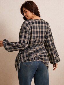 Elaquor Plus Size Blouses - Multicolor - View 2