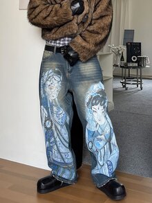 STEELVANCE Men's Printed Pattern Denim Jeans - Dark Wash - View 3