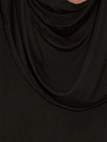 MUSERA Deep Scoop Cowl Front Bandeau Bra Maxi Length Dress Sexy Evening Night Going Out Halloween Fall Winter Autumn Solitude - Black - View 6